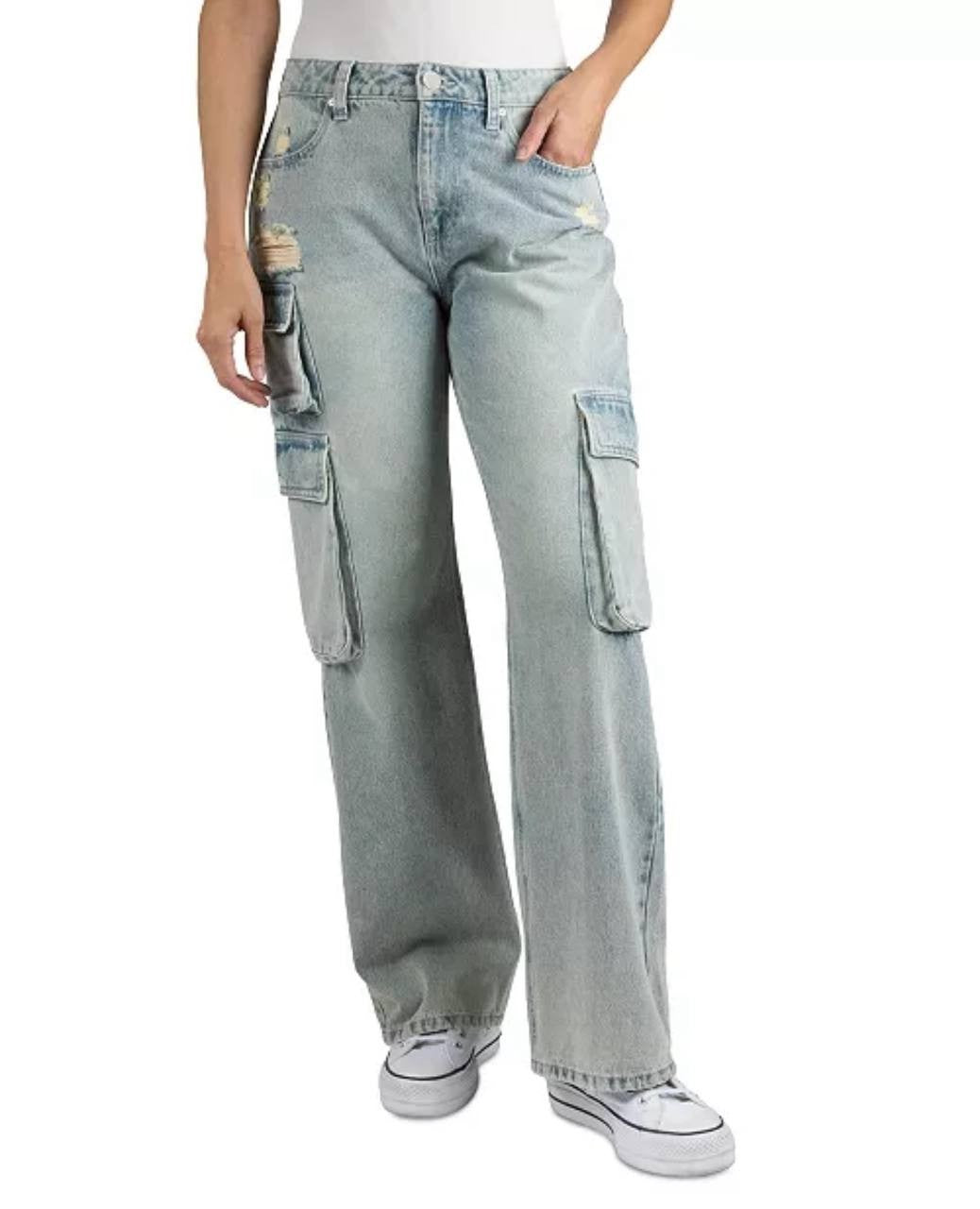 Indigo Rein High-Rise Curvy Cargo Skater Jeans - Juniors 11, Blue Denim