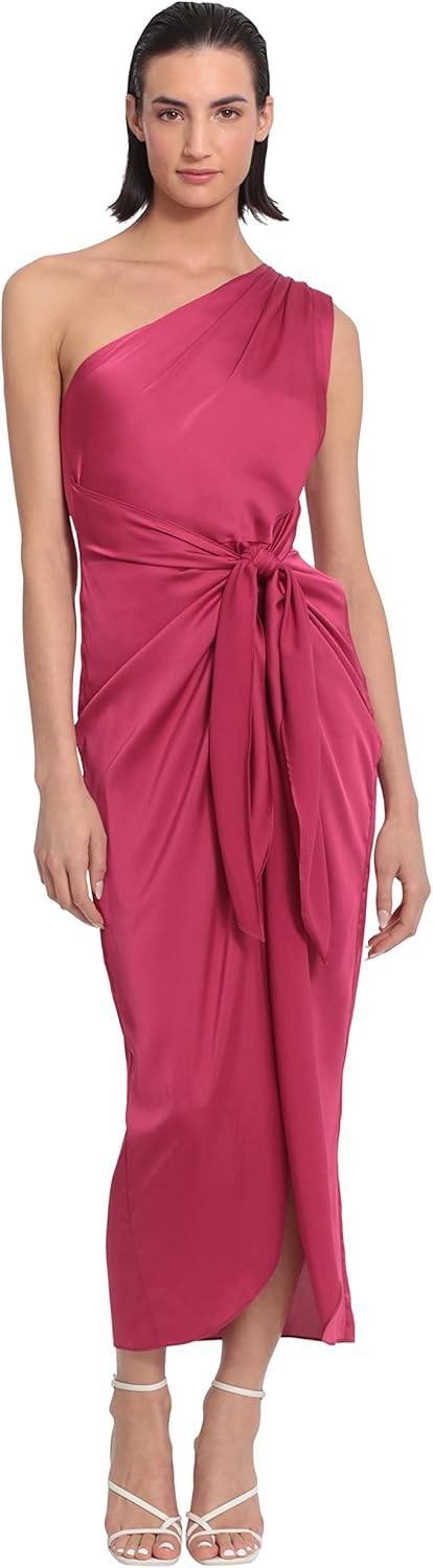 Donna Morgan Women’s One‑Shoulder Midi Dress Pink $178 NWT