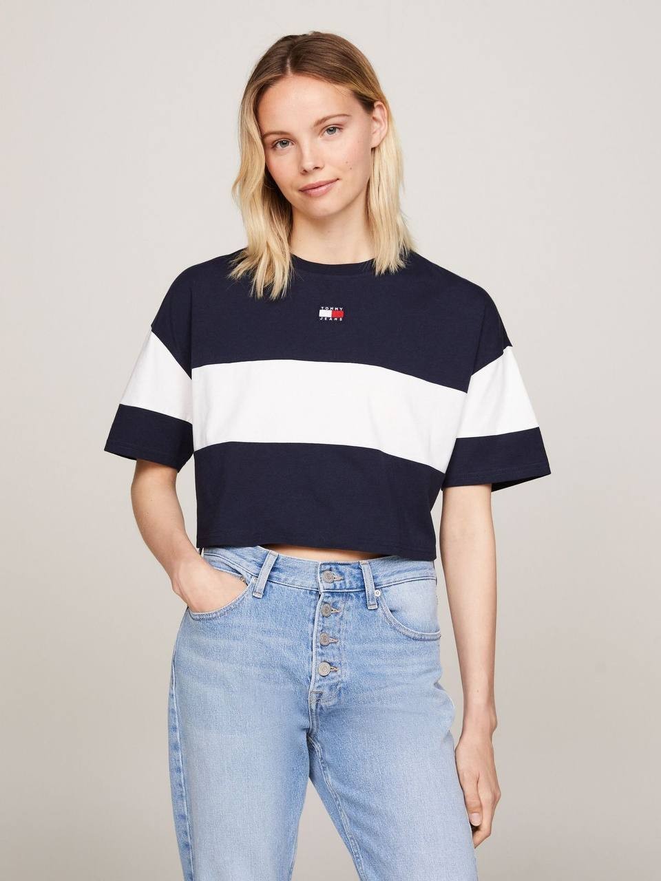 Tommy Hilfiger T-Shirt Navy/White M Pre-Owned Excellent $39.50