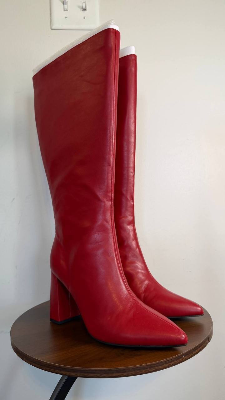 Wild Pair Islah Women’s Knee High Boots Red 9M WC Man‑Made $99.90 NWOB
