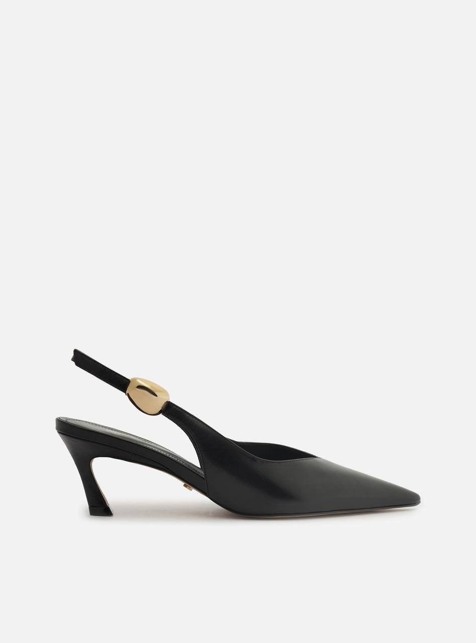 Arezzo Pumps Black Leather Size 7.5B New in Box $109