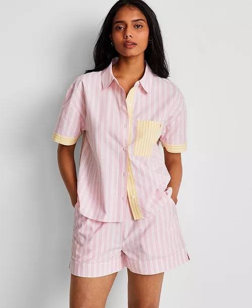 State of Day Breathe &amp; Rest Pajama Set, Womens S, Pink Stripe Colorblock