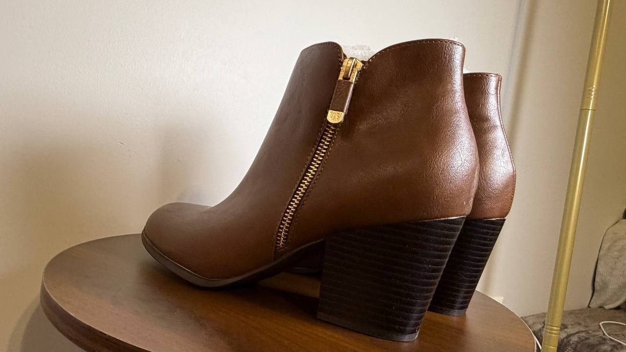 Style & Co Ankle Booties 9M Cognac Man‑Made New (No Box) MSRP $80