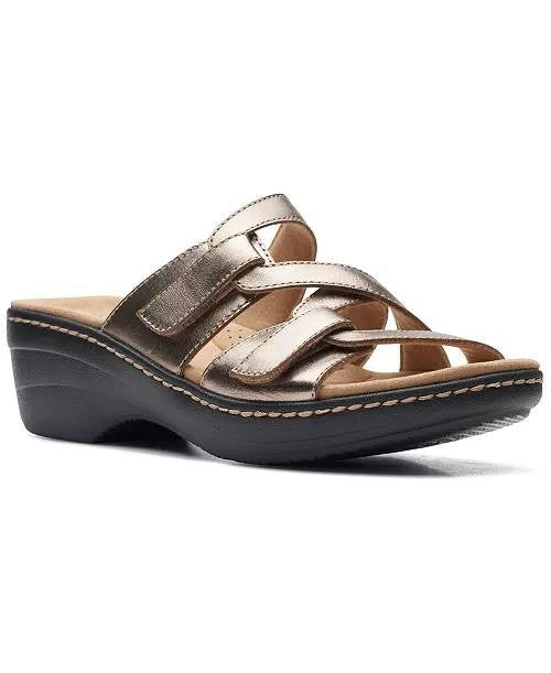 Clarks  Sandals  Bronze  Metallic  Leather  6M  New  $100