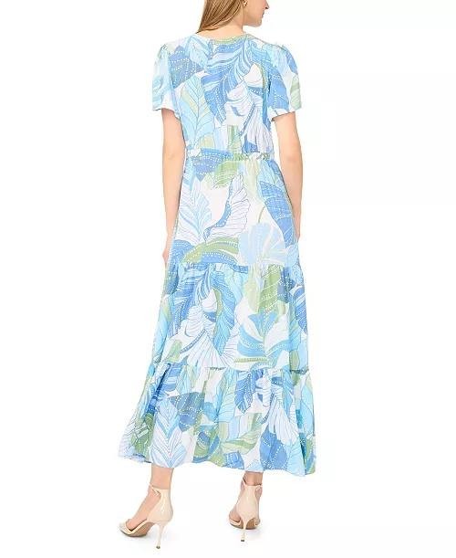 Vince Camuto Women’s V‑Neck Tiered Maxi Dress Mint S NWT $69