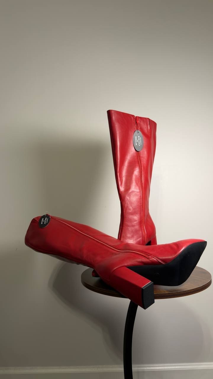 Wild  Pair  Islah  Block‑Heel  Dress  Boots  Red   8.5  New  No  Box  $99