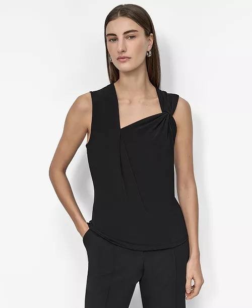 DKNY Asymmetrical‑Neck Sleeveless Top – Size XL – NWT – $69
