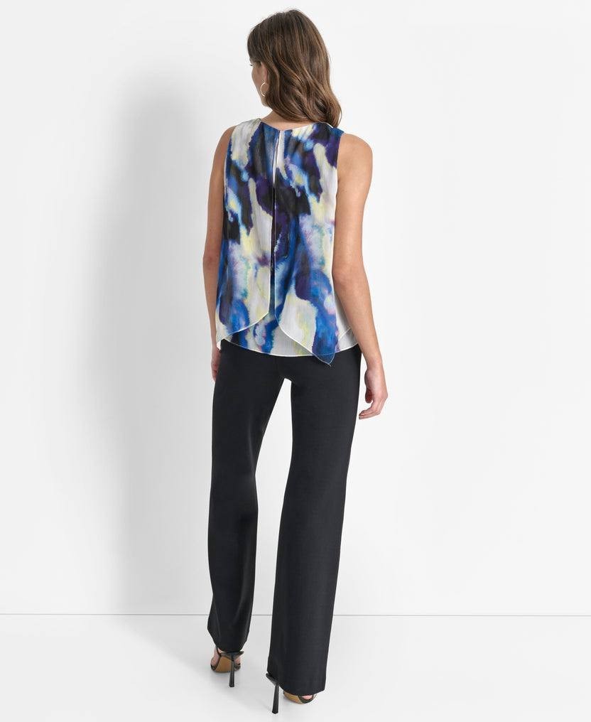 DKNY Short‑Sleeve Blouse –– Multicolor – NWT – $79