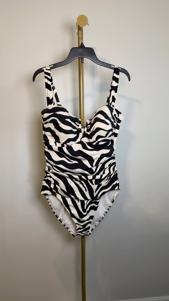 Bleu Rod Beattie V Wire One Piece Swimsuit Animal Print 12 NWOT $129