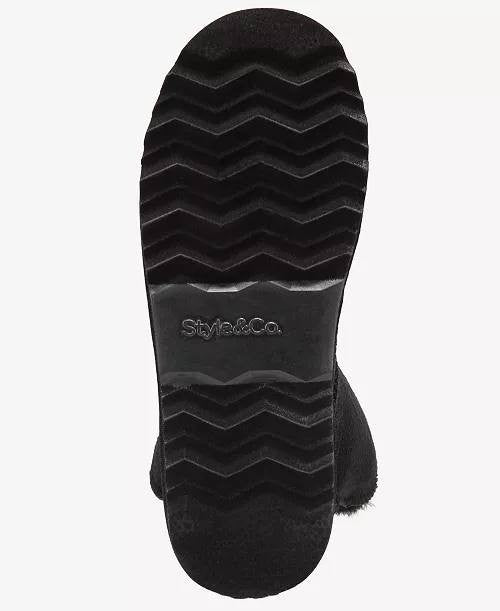 Style&Co Black Microfiber Cold Weather Boots 8M NIB MSRP $69.90