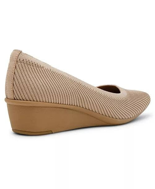 Anne  Klein  Wedge  Pumps  Tan  Knit  10M  New  $75
