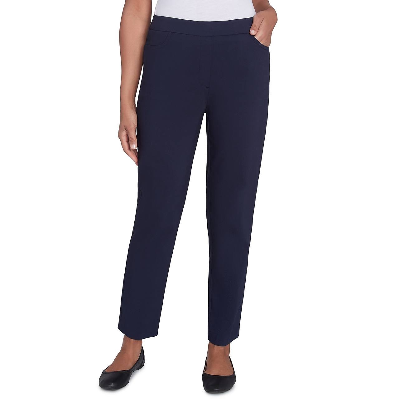 Alfred Dunner Women’s Plus Petite Allure Stretch Pants Navy 16W $52.50 NWT