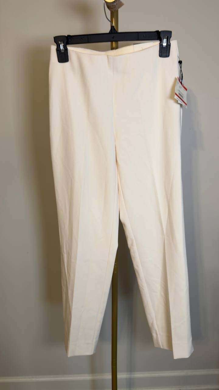 Anne Klein Women’s Pull‑On Cool Crepe Trouser Pants White Dove XS NWT $79