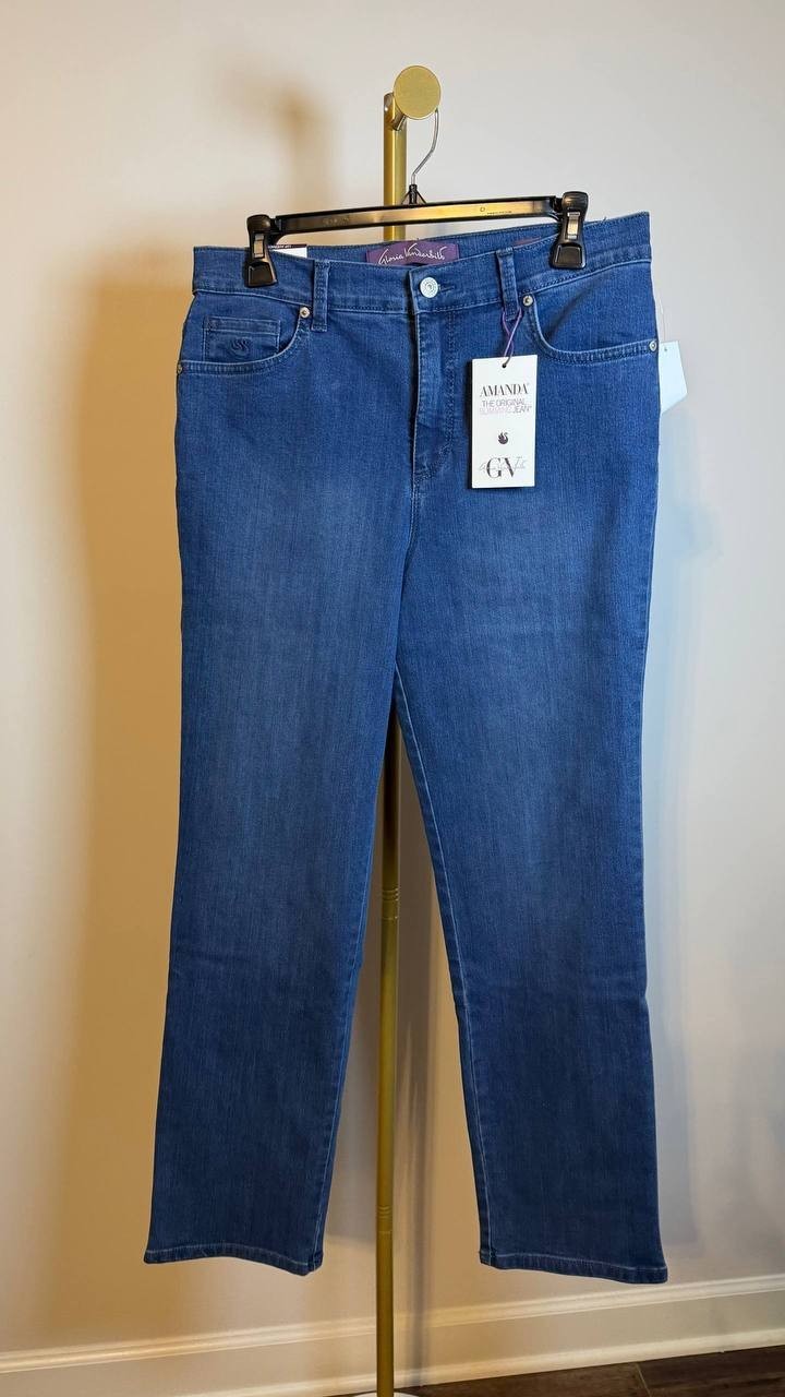 Gloria Vanderbilt Amanda Classic Straight Jeans Frisco 12P NWT $48