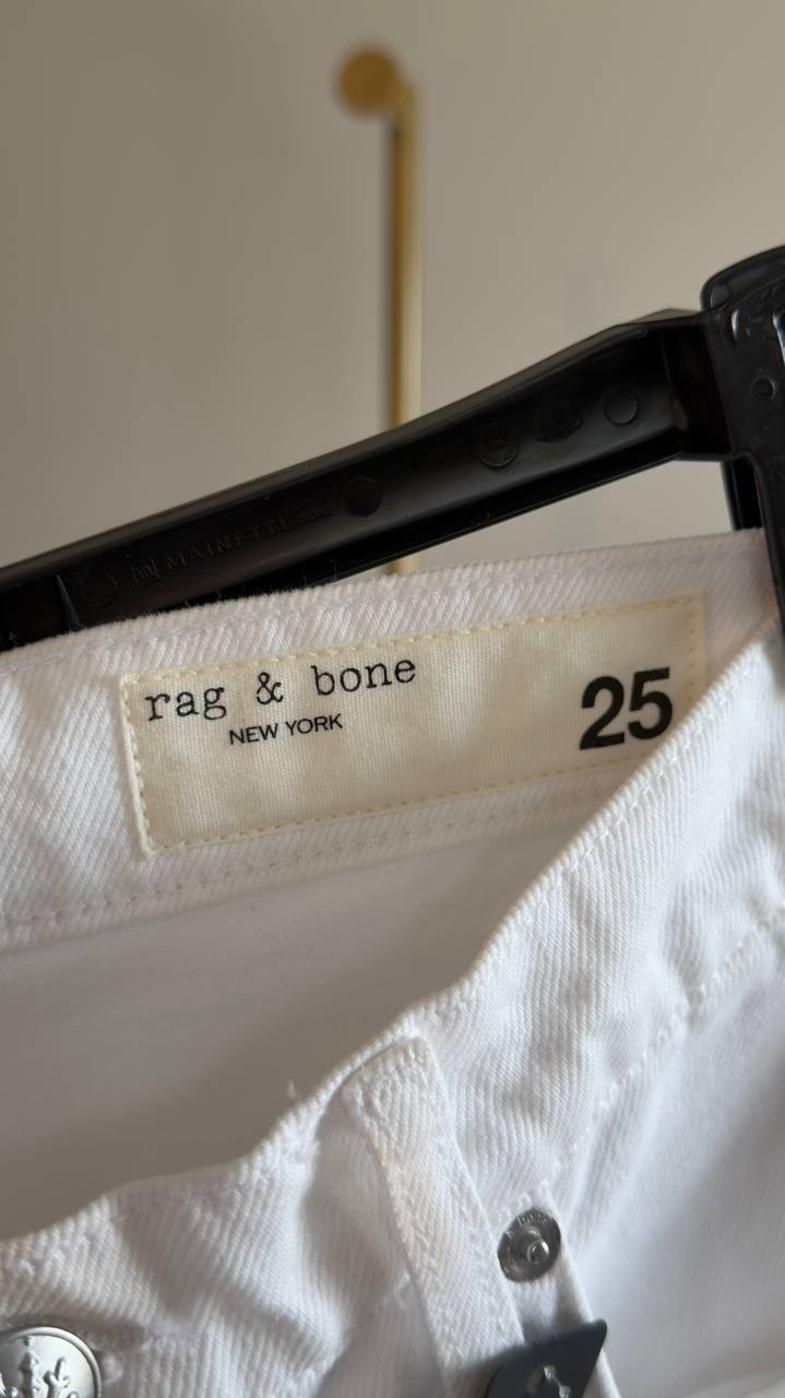 Rag & Bone Kaia High Waist Relaxed Fit Denim Shorts White 25 NWT $198