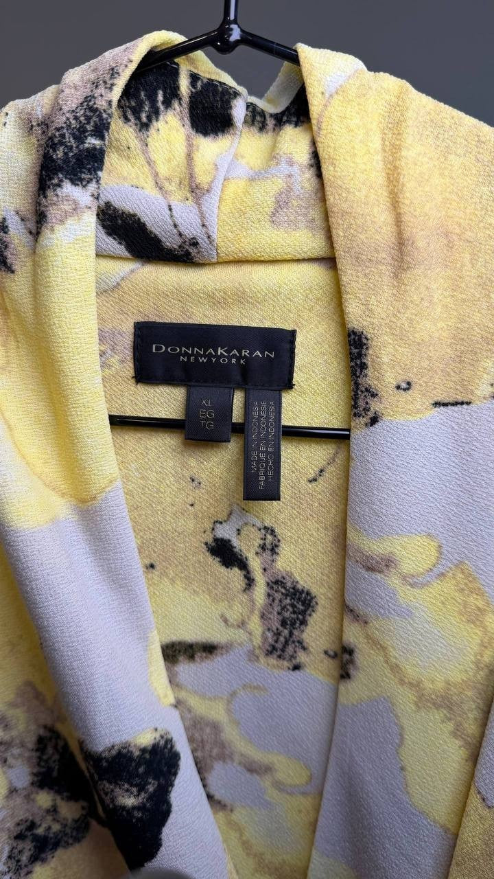 Donna Karan NY Sleeveless V‑Neck Floral Faux Wrap Blouse Multi XL NWT $69