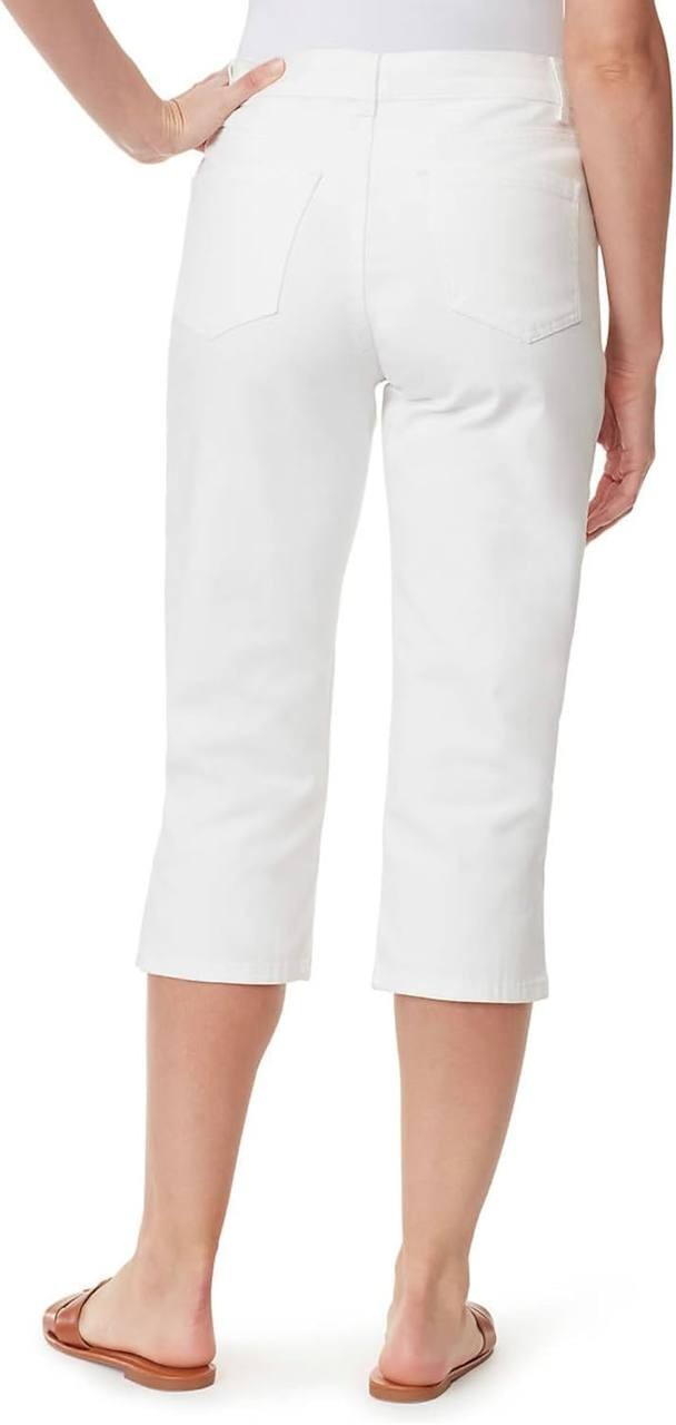 Gloria Vanderbilt Amanda Capri Slit Jeans Vintage White 14 NWT $52