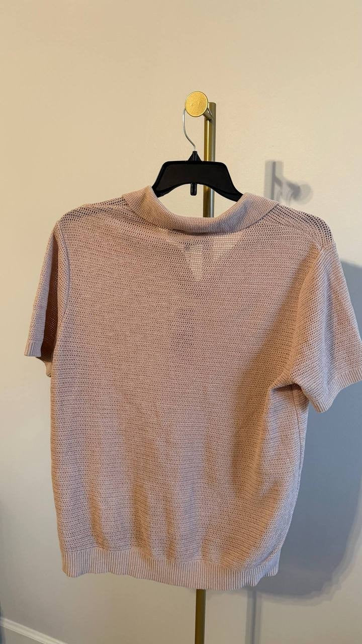 Paisley & Gray Men’s Open Knit Johnny Collar Polo Tan L/G $85 NWT