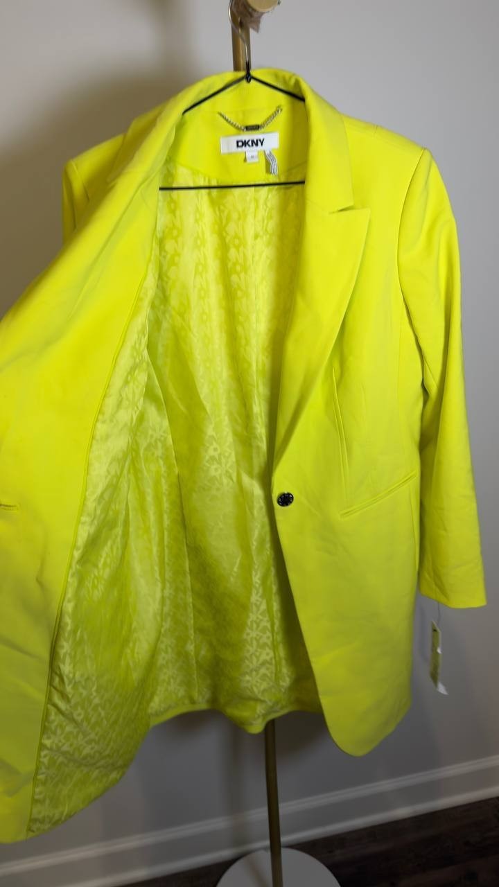 DKNY  Women’s  Notch  Collar  Topper  Blazer  Limeade  12  NWT  $189