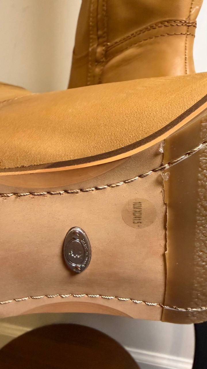 Lucky Brand Hybiscus Boots 10M Cream Leather Knee‑High Riding NIB msrp$229