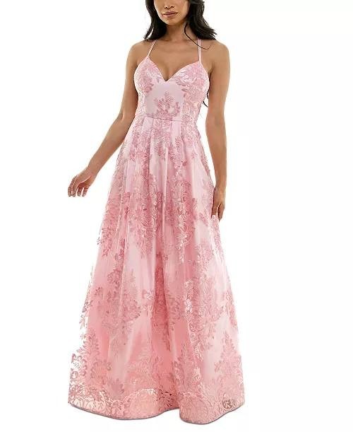 BCX Lace Fit & Flare Dress – Size 16W – NWT – Pink Sleeveless V-Neck Formal