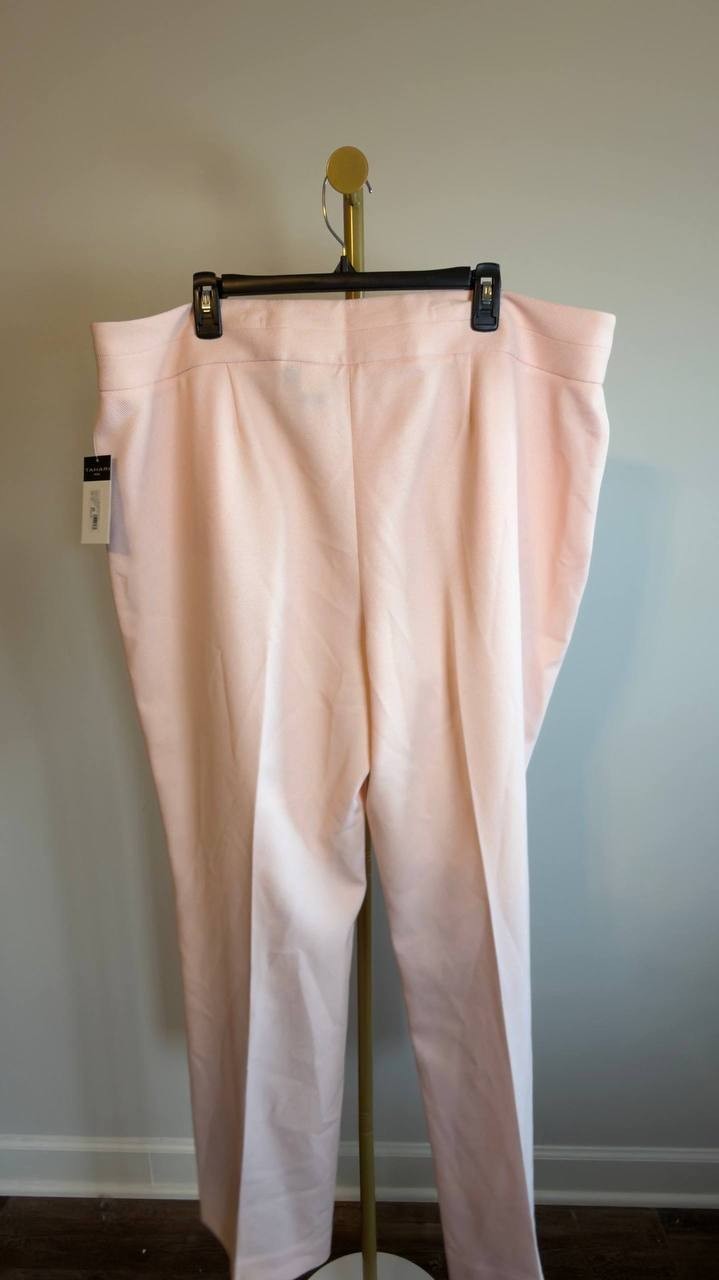 Tahari ASL Bell Bottom Pants Slipper Pink 18W NWT $109