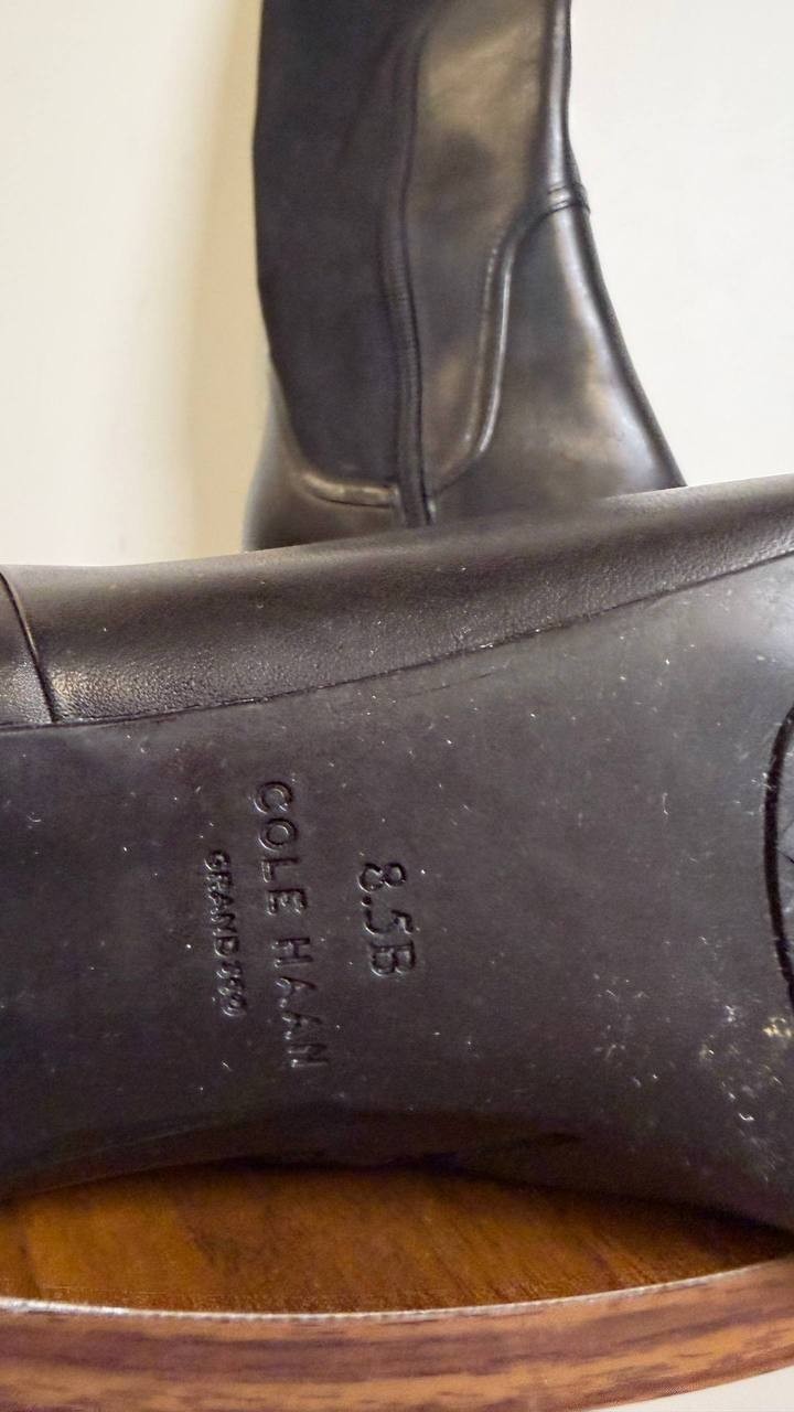 Cole Haan Go‑To‑Serenna Tall Shaft Leather Dress Boots Black 8.5B NWB $308