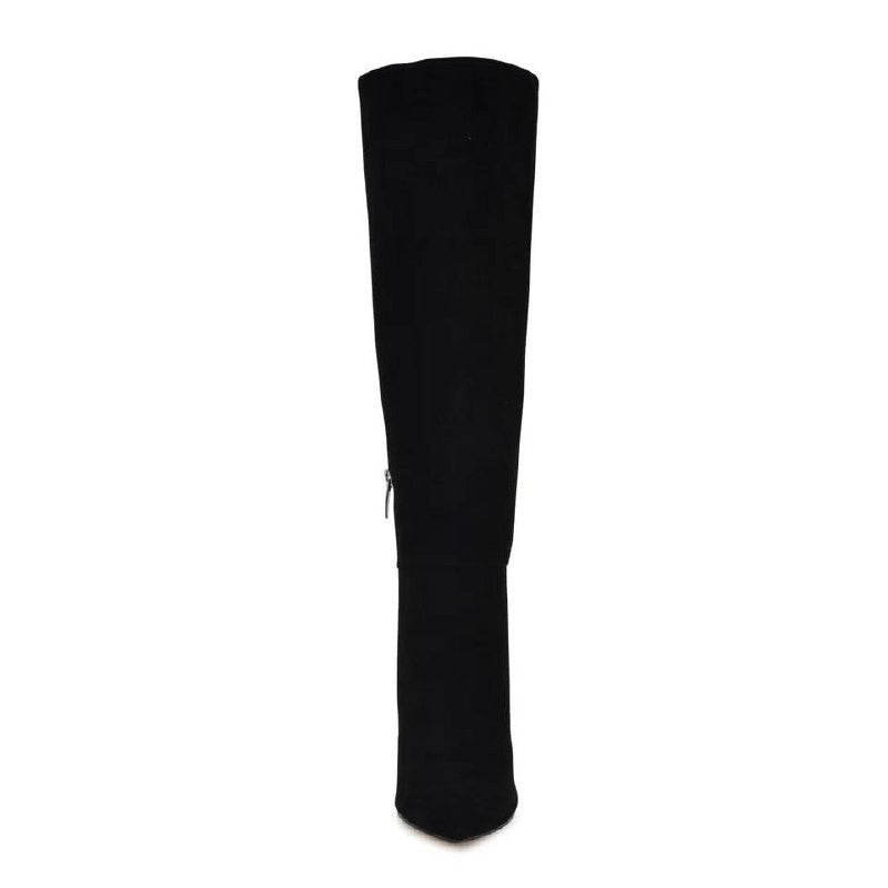 Nine West Richy Boots 8,5M Dark Red Suede Knee‑High Pointy Toe NIB msrp$249