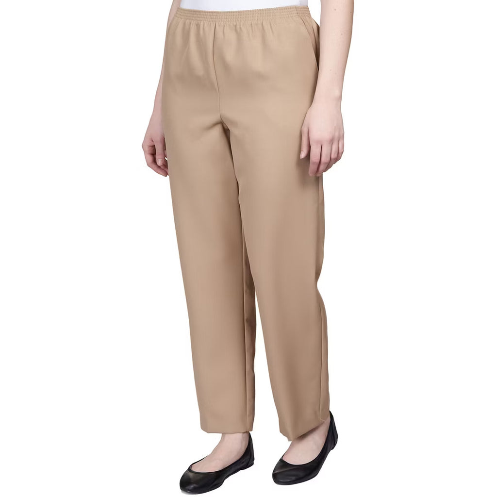 Alfred Dunner Classic Pull‑On Pants – Tan – Size 6P – NWT