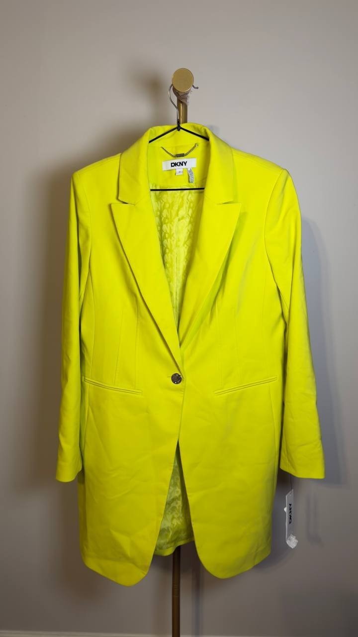 DKNY  Women’s  Notch  Collar  Topper  Blazer  Limeade  12  NWT  $189