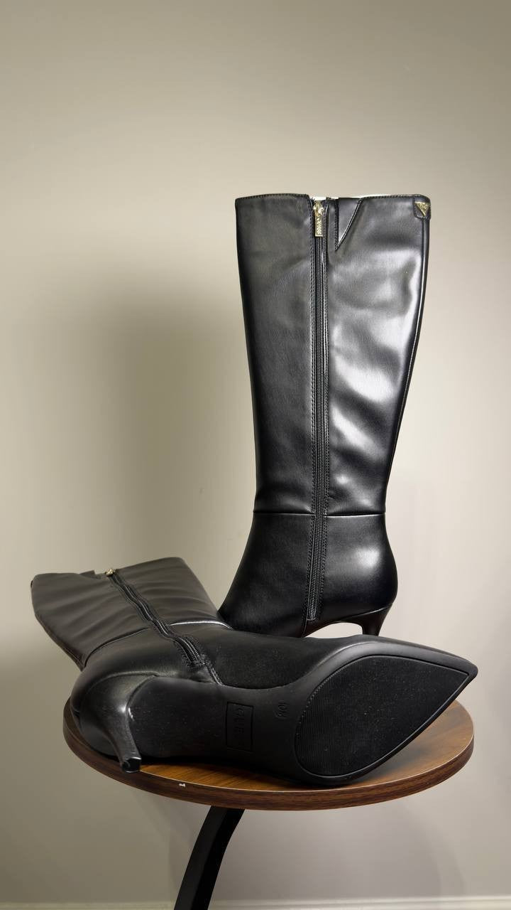 Guess  Wayla  Knee‑High  Boots  Black  Smooth  Nappa  10M  New  With  Box  $260