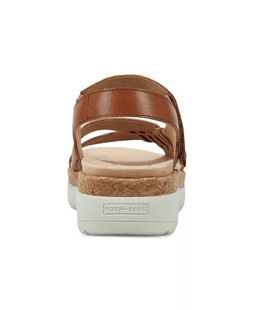 Easy  Spirit  Platform  Sandals  Cognac  9W  New  $85