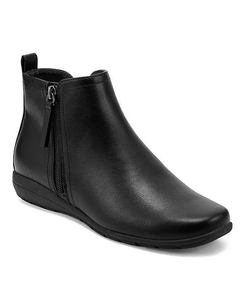 Easy Spirit Aleena Booties 9M Black Faux Leather Zip Round Toe NIB msrp$99