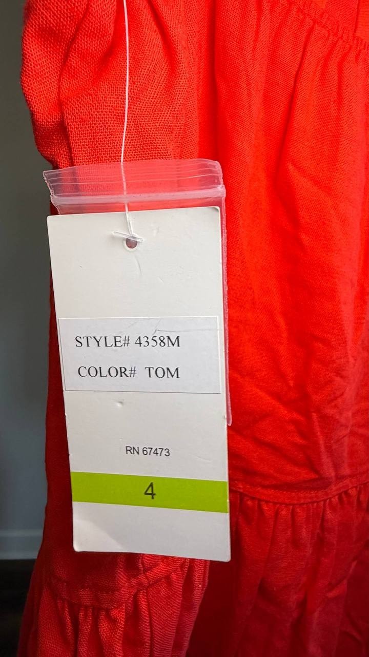 Taylor Drop‑Waist Sleeveless Mini Shift Dress Tomato 4 NWT $129