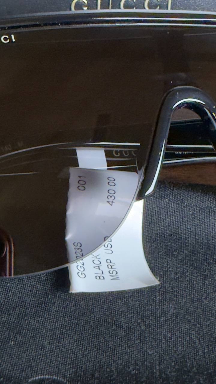 Gucci Women’s 99mm Oversize Shield Sunglasses Black NWT $430