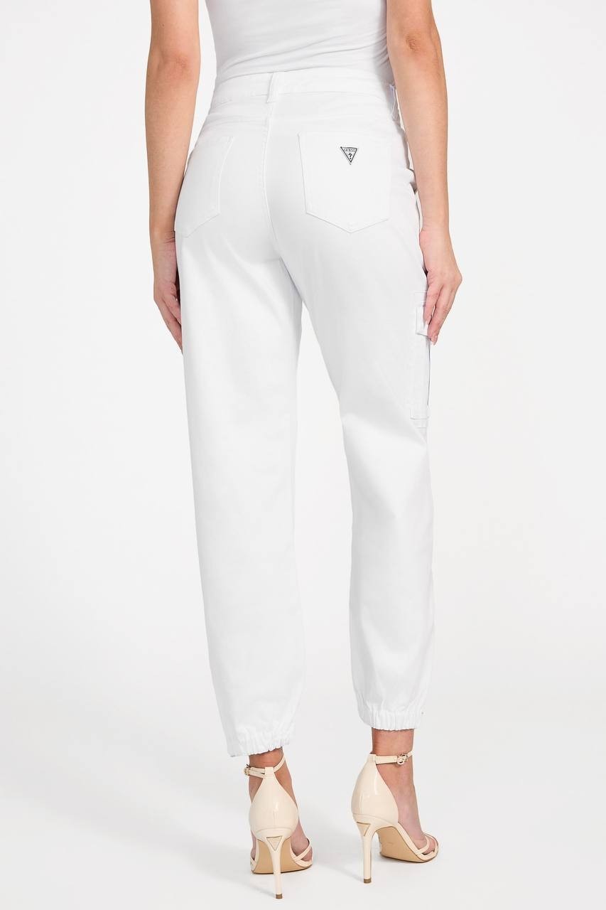 Guess Juno Cargo Joggers White 26x28 Super High Rise NWT $148