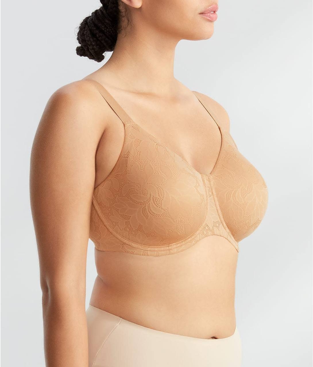 Dominique Women’s Seamless Lace Minimizer Bra Mustard Nude 36D Style 7000 70$