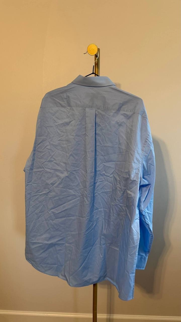Club Room Men’s Regular Fit Solid Dress Shirt Blue XL $50 NWT