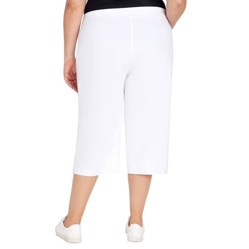 Alfred Dunner Plus Stretch Straight Mid Rise Capri Pants White 16P  NWT  $49.50