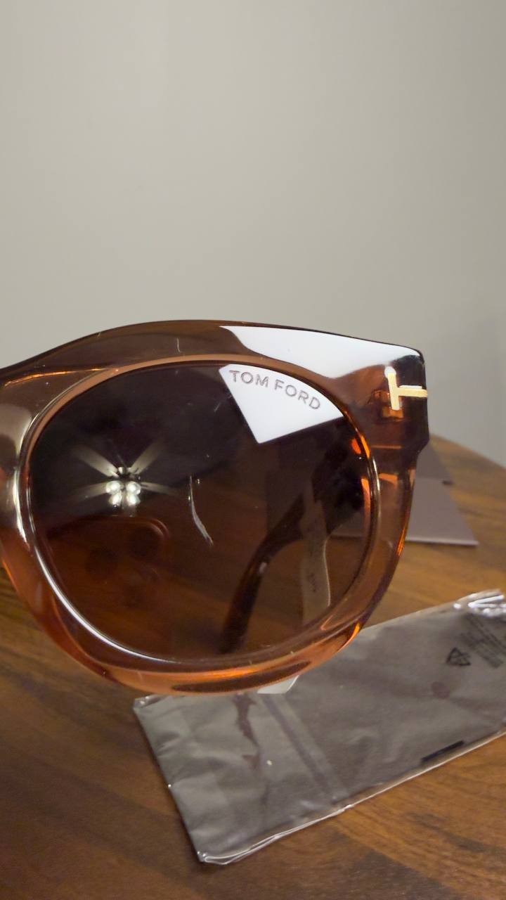 Tom  Ford  Round  Frame  Sunglasses  Light  Brown  OS  NWT  $490