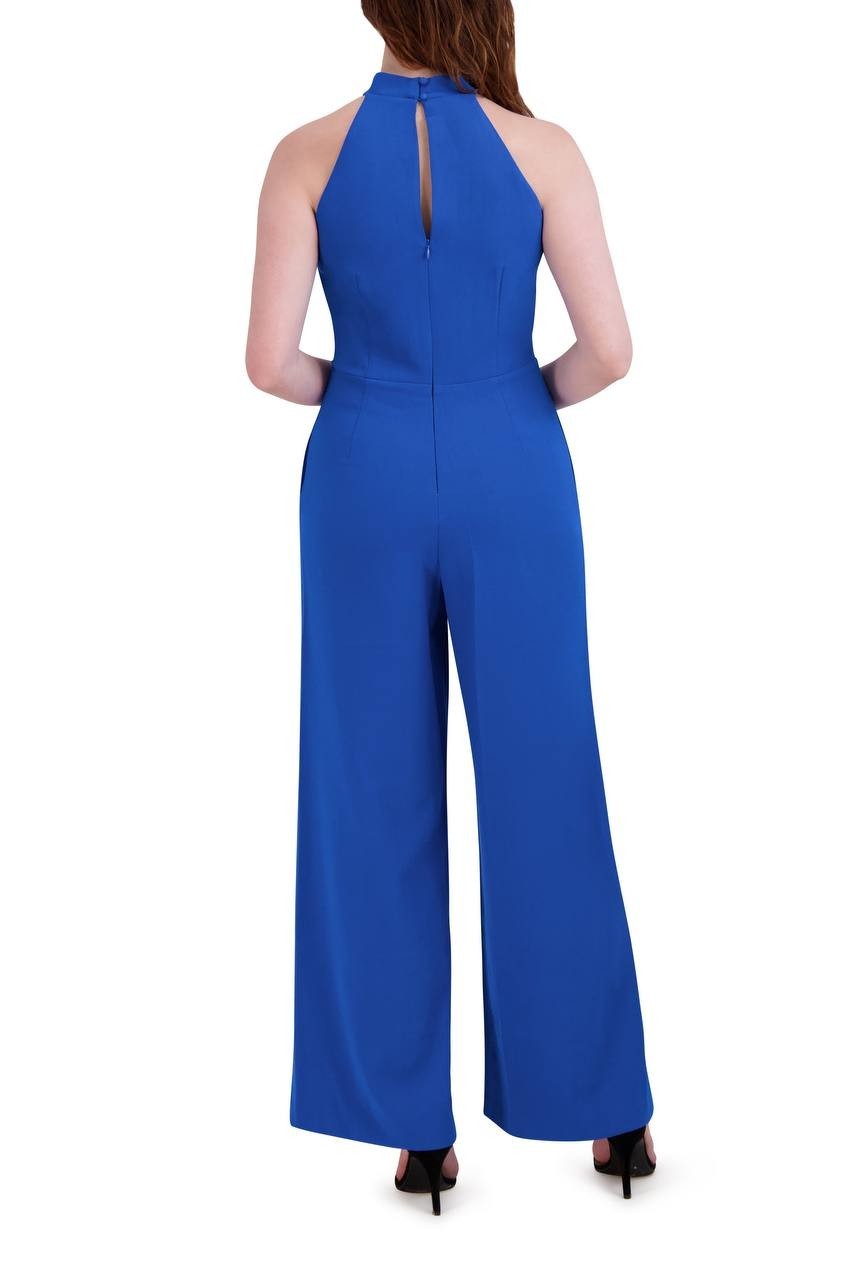 Julia Jordan Sleeveless Halter Wide‑Leg Jumpsuit Blue 8 NWT $139