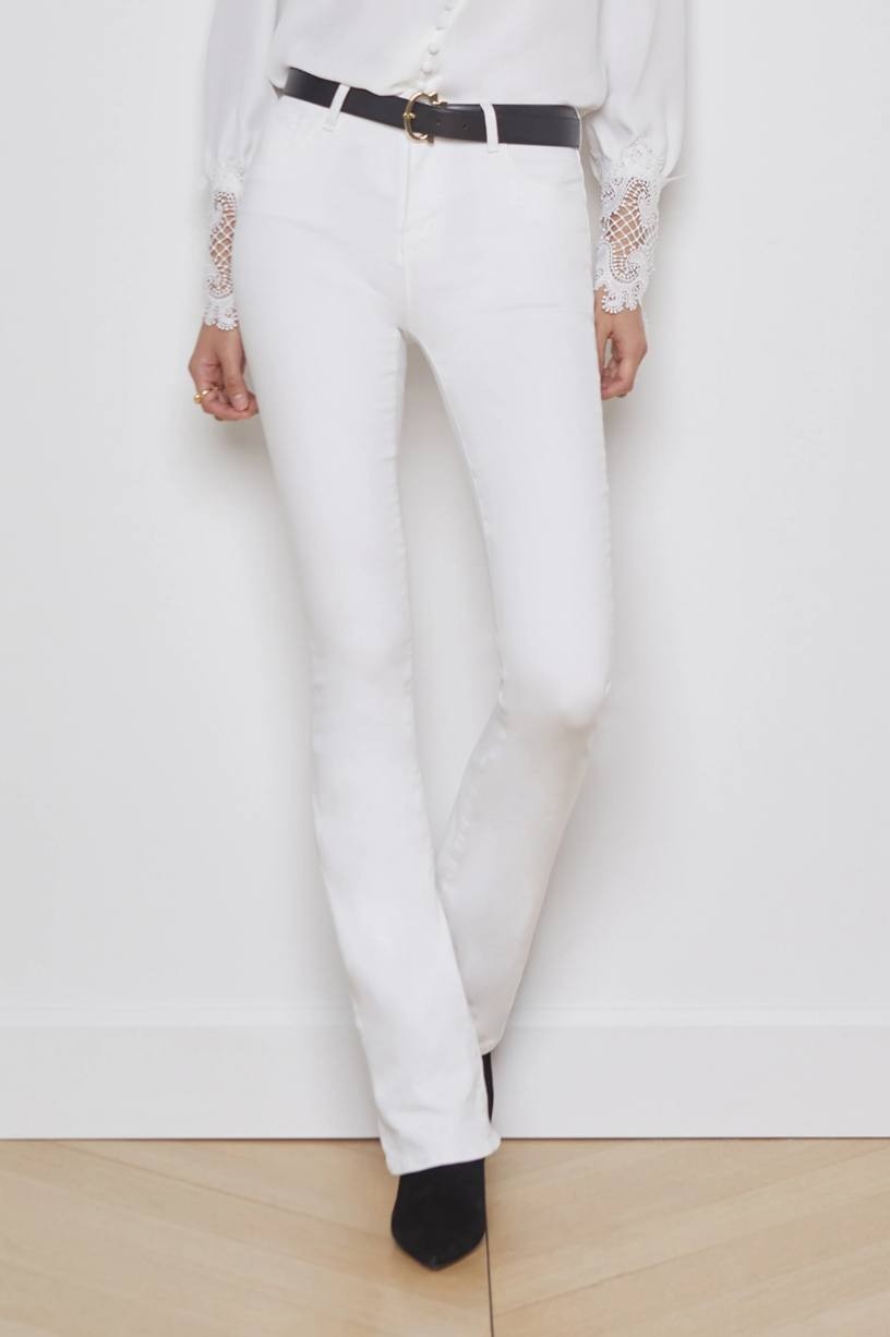 L’AGENCE Selma Baby Boot Jeans – Blanc, Size 26