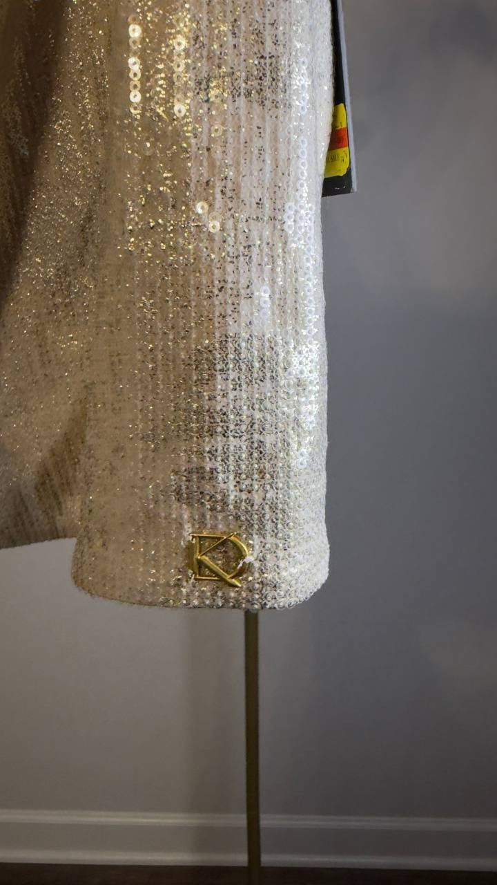 Donna Karan Metallic Sequin Embellished Camisole Gold Metallic XL NWOT $99