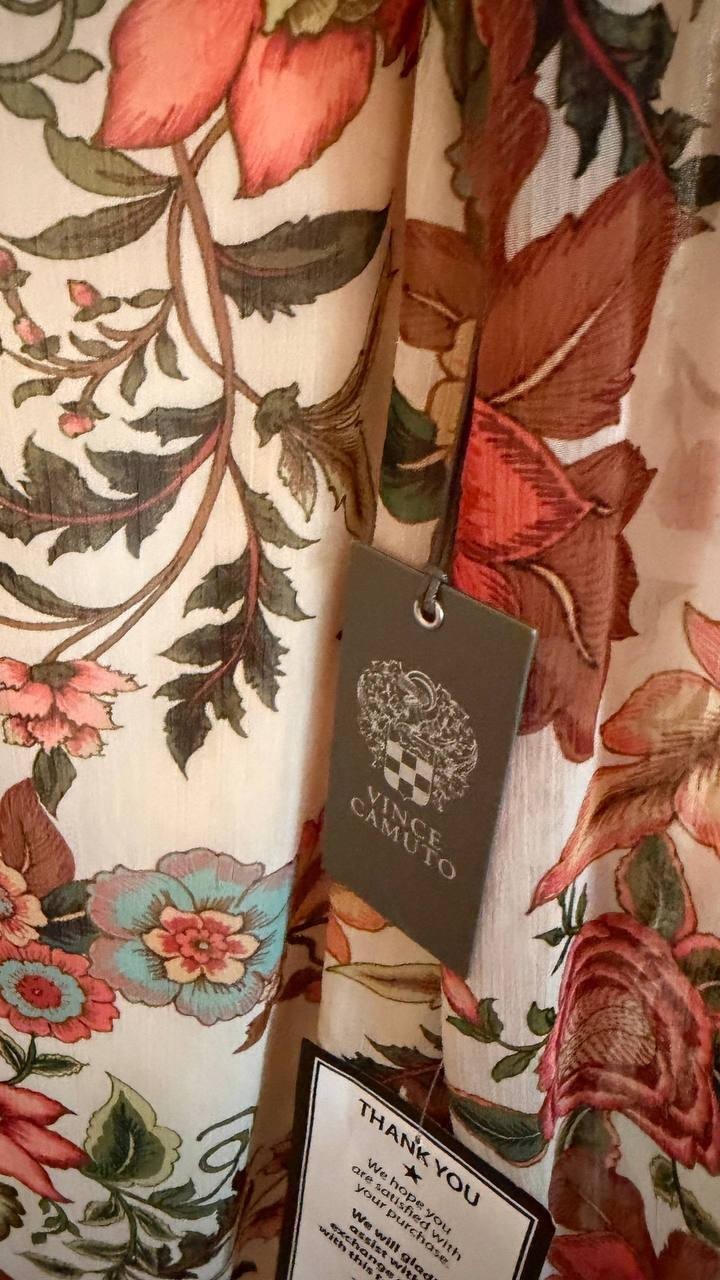 Vince Camuto Chiffon Printed Dress Multicolor 4 $148 NWT
