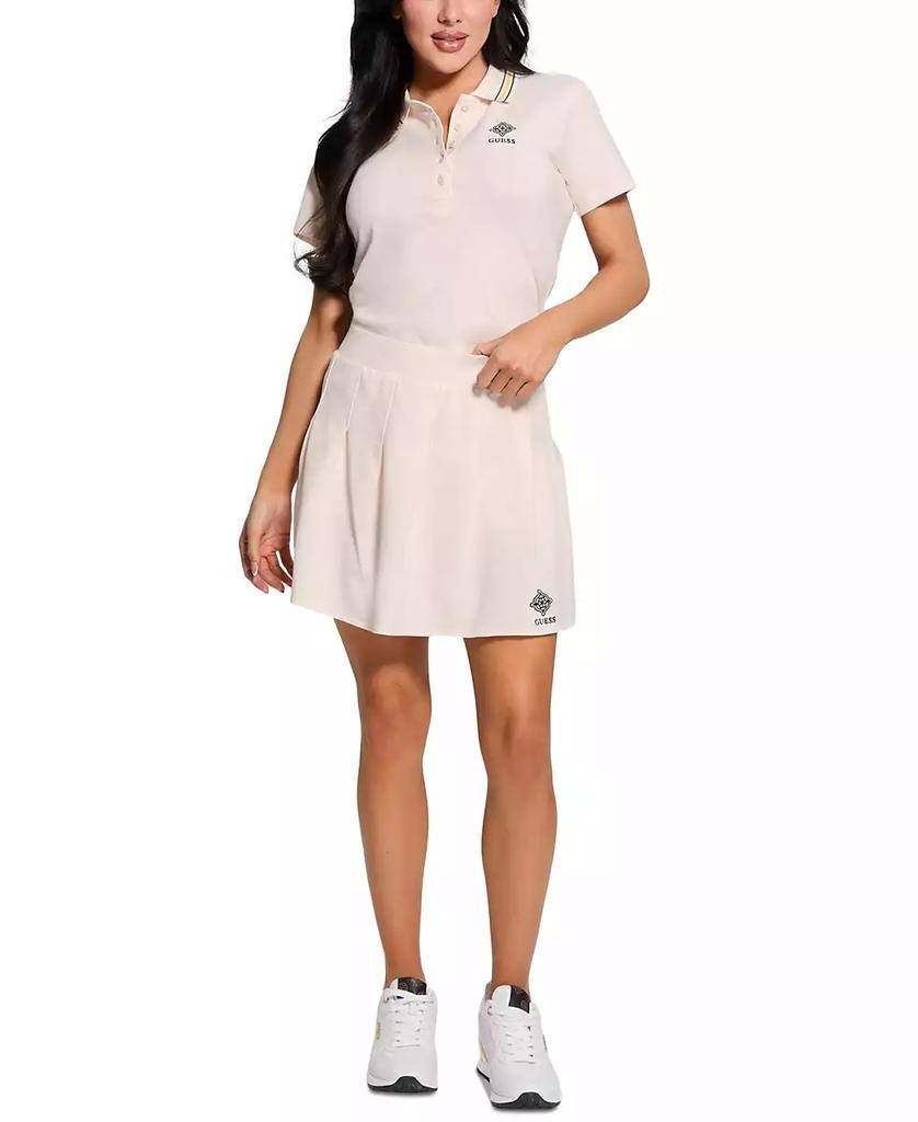 Guess Women’s Suzanne Pleated Pull‑On Tennis Skirt New Angel Wing XL NWT $59