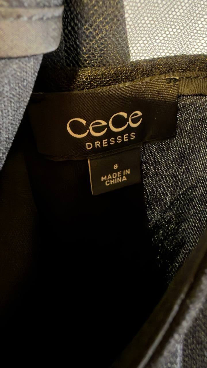 CeCe Women’s Sleeveless Halter Ombre Sequin Dress Black 8 NWT $169