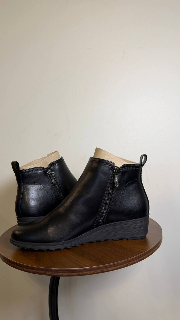 Easy Spirit Yuna Round Toe Wedge Booties Black Women’s 9M NWOB $99
