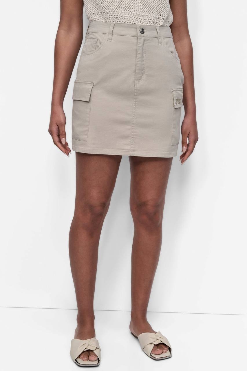 DKNY Skirt 14 Light Fatigue High Waist Cargo Mini Stretch Cotton NWT MSRP $69