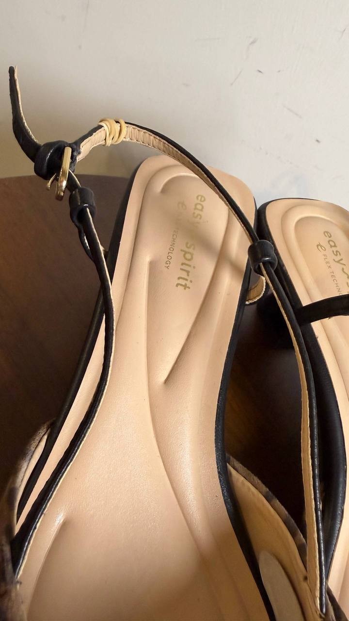 Easy Spirit Leopard Leather Slingback Pumps 9.5M New w/o Box MSRP $109