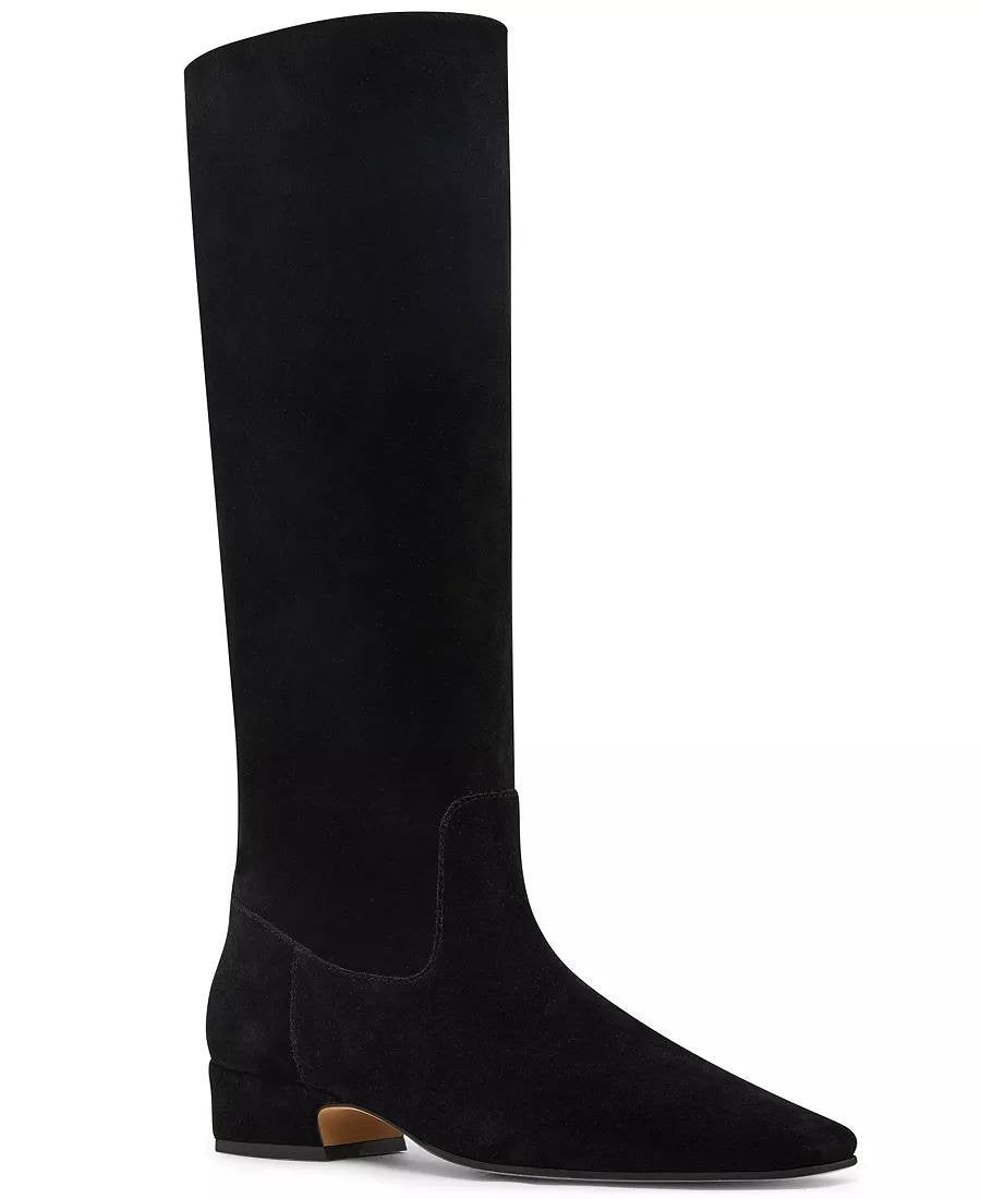Steve Madden Dantelle Boots 5.5 Black Suede Square Toe[Some scuffs]NIB msrp$179